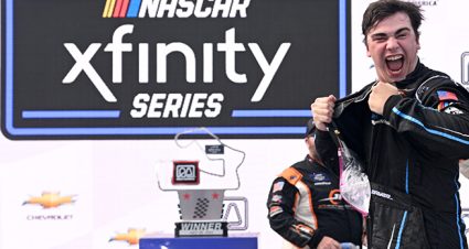 Sam Mayer Celebrating Road America Win