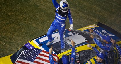 Allgaier Celebrating Win at Daytona