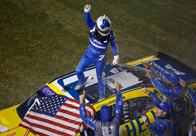 Allgaier Celebrating Win at Daytona