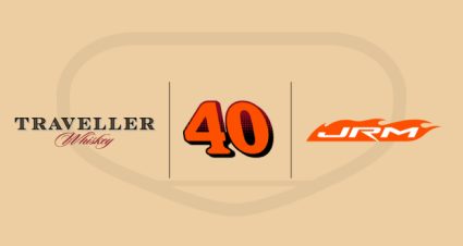 Graphic featuring Traveler Whiskey and JR Motorsports logos