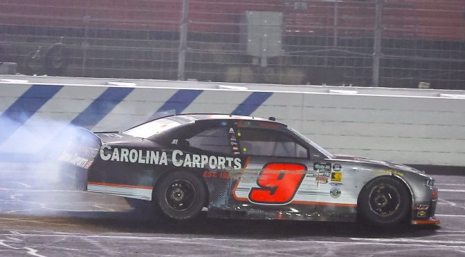 Featured image for Chastain Wins Rain-Shortened Race for JRM at Soggy Charlotte