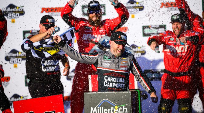 Featured Image for Allgaier Drives Away with Victory in Late-Race Pocono Shootout, Clinches Chase Berth